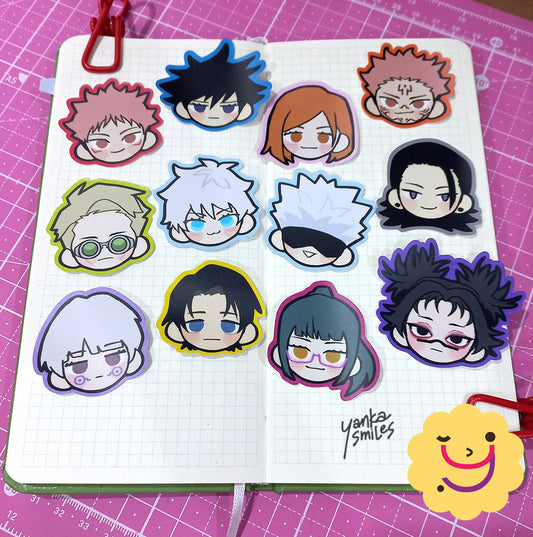 Jujutsu Kaisen Chibi Head Stickers