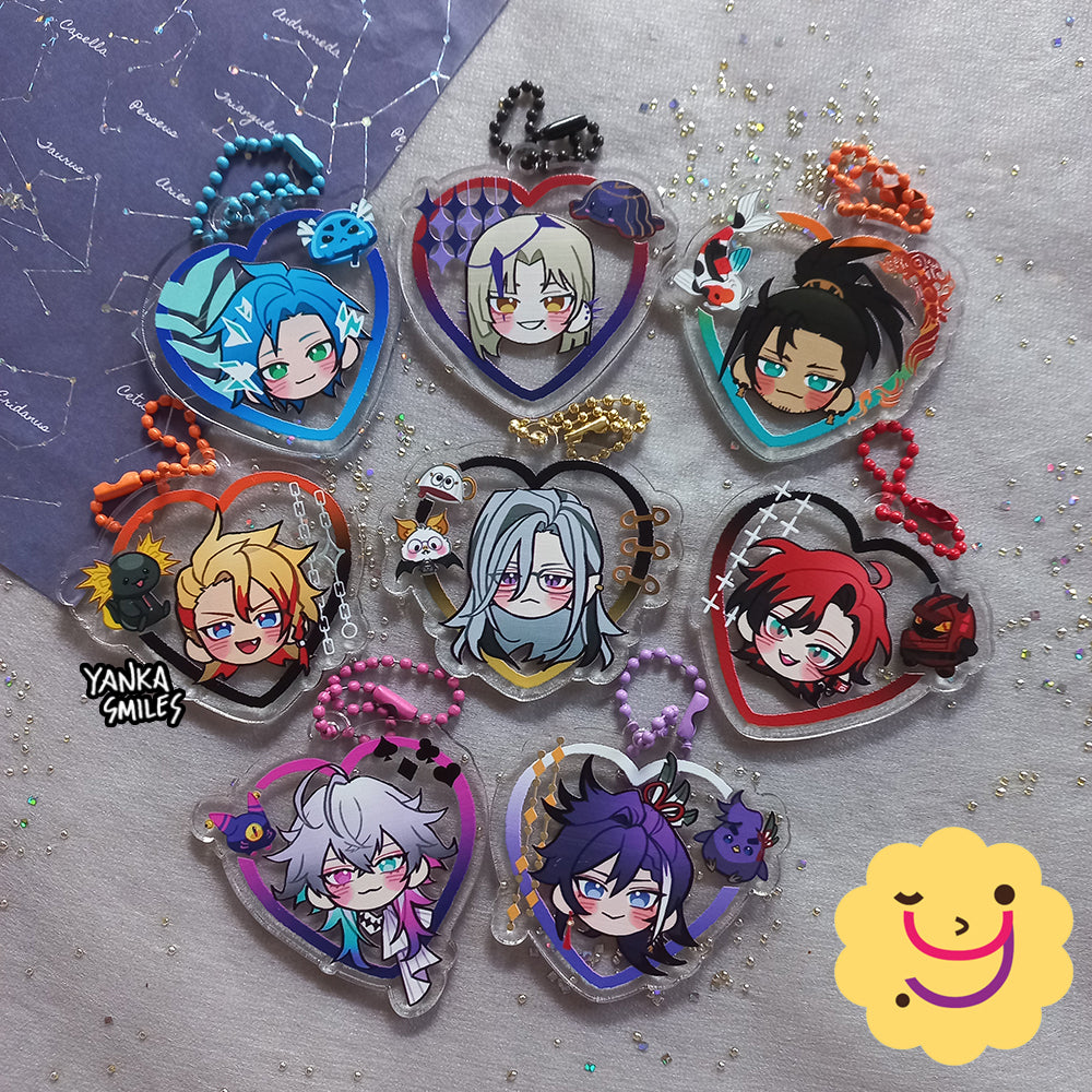 TEMPUS holostars / hololive Heart Acrylic Charm Keychains