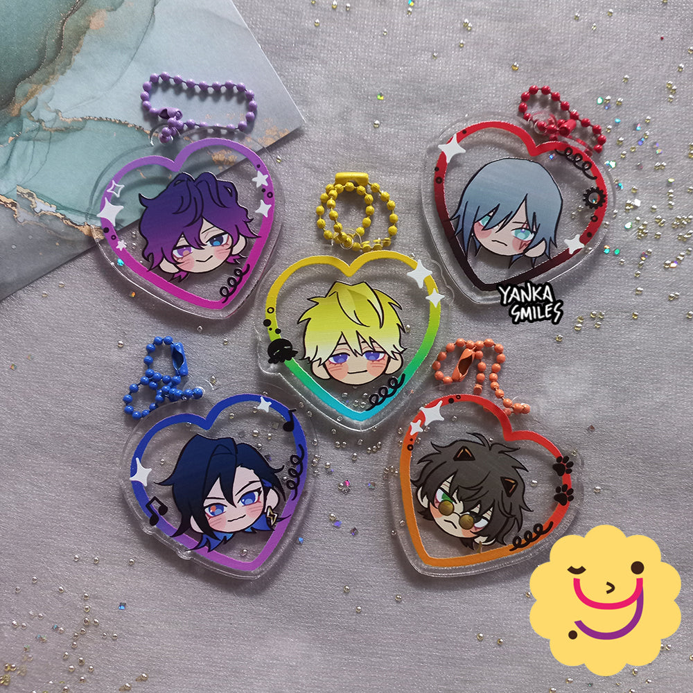 NOCTYX NIJISANJI Heart Acrylic Charm Keychains