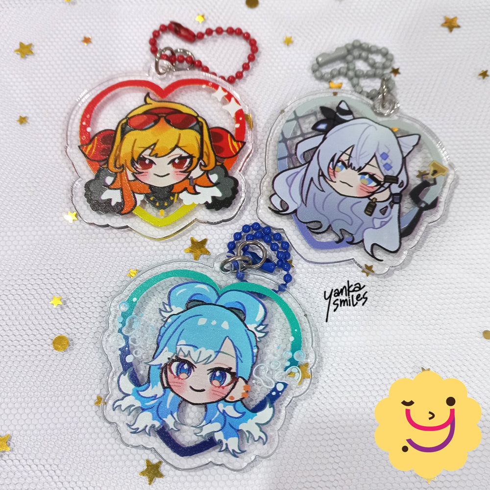 -holoh3ro- hololive ID Heart Acrylic Charm Keychains