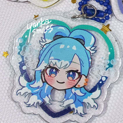 -holoh3ro- hololive ID Heart Acrylic Charm Keychains