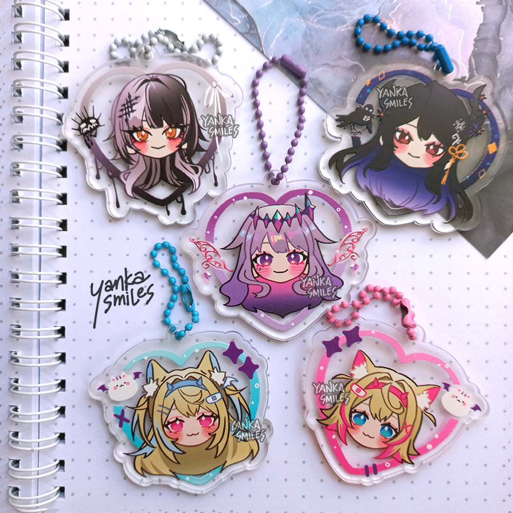 -Advent- hololive Heart Acrylic Charm Keychains