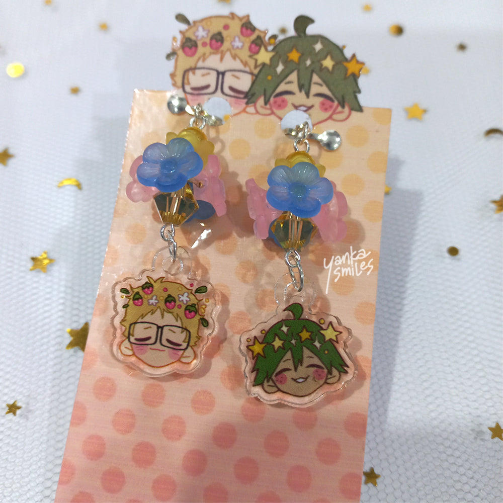 TsukkiYama Flower Clip-on Earrings