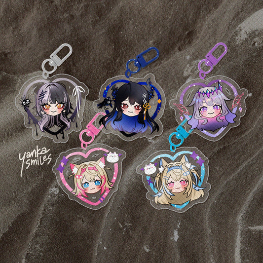 -Advent- hololive Heart Acrylic Charm Keychains