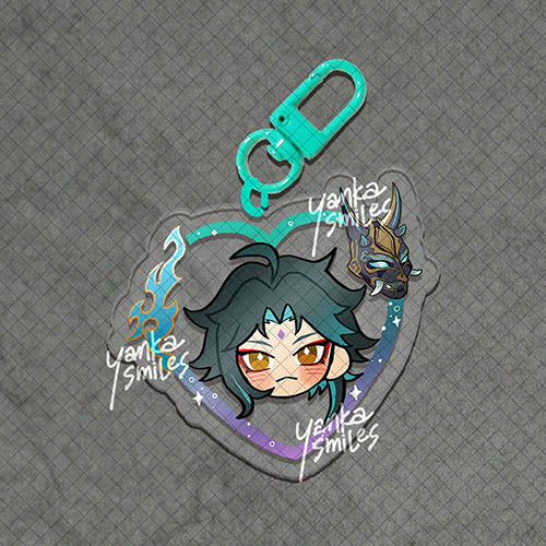 Genshin Impact Heart Acrylic Charm Keychains [vol 2: Liyue]