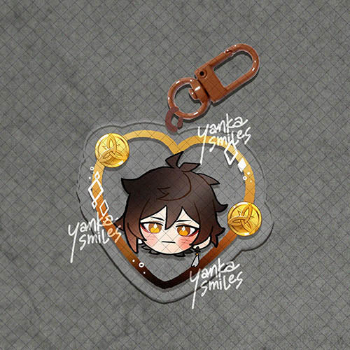 Genshin Impact Heart Acrylic Charm Keychains [vol 2: Liyue]