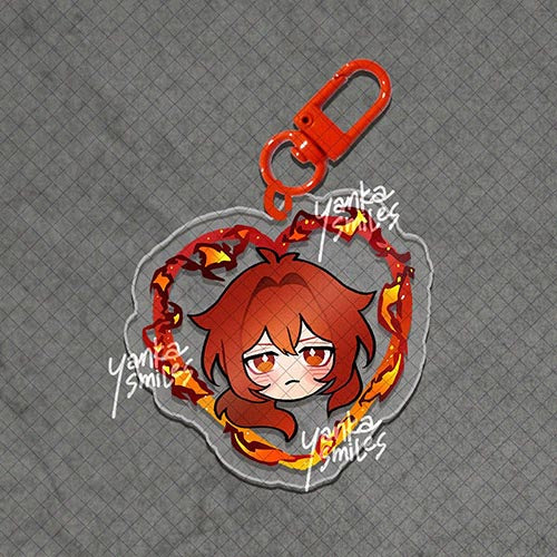 Genshin Impact Heart Acrylic Charm Keychains [vol 1: Mondstadt]