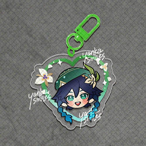 Genshin Impact Heart Acrylic Charm Keychains [vol 1: Mondstadt]