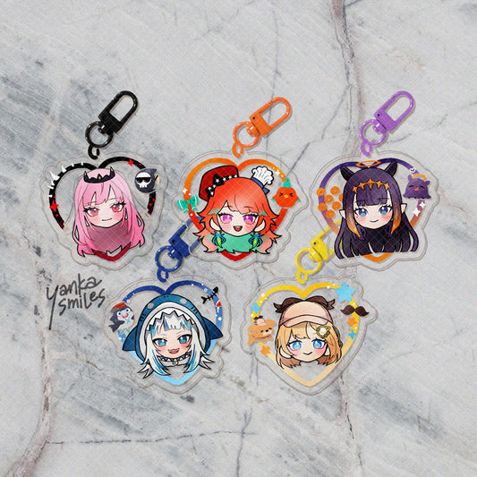 -Myth- hololive Heart Acrylic Charm Keychains