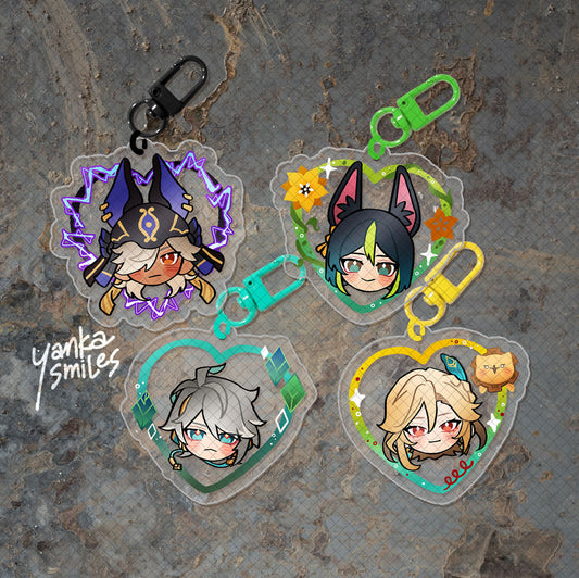 Genshin Impact Heart Acrylic Charm Keychains [vol 4: Sumeru]