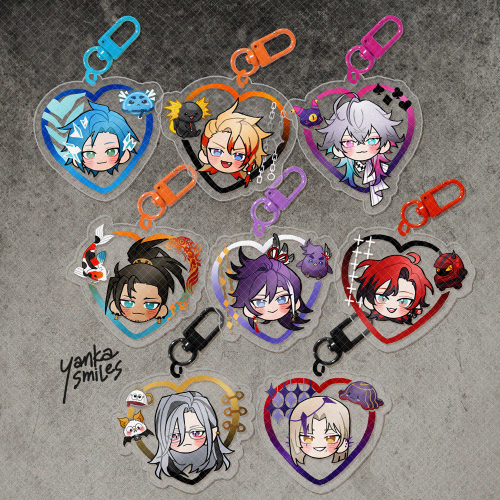 TEMPUS holostars / hololive Heart Acrylic Charm Keychains