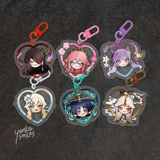 Genshin Impact Heart Acrylic Charm Keychains [vol 5]