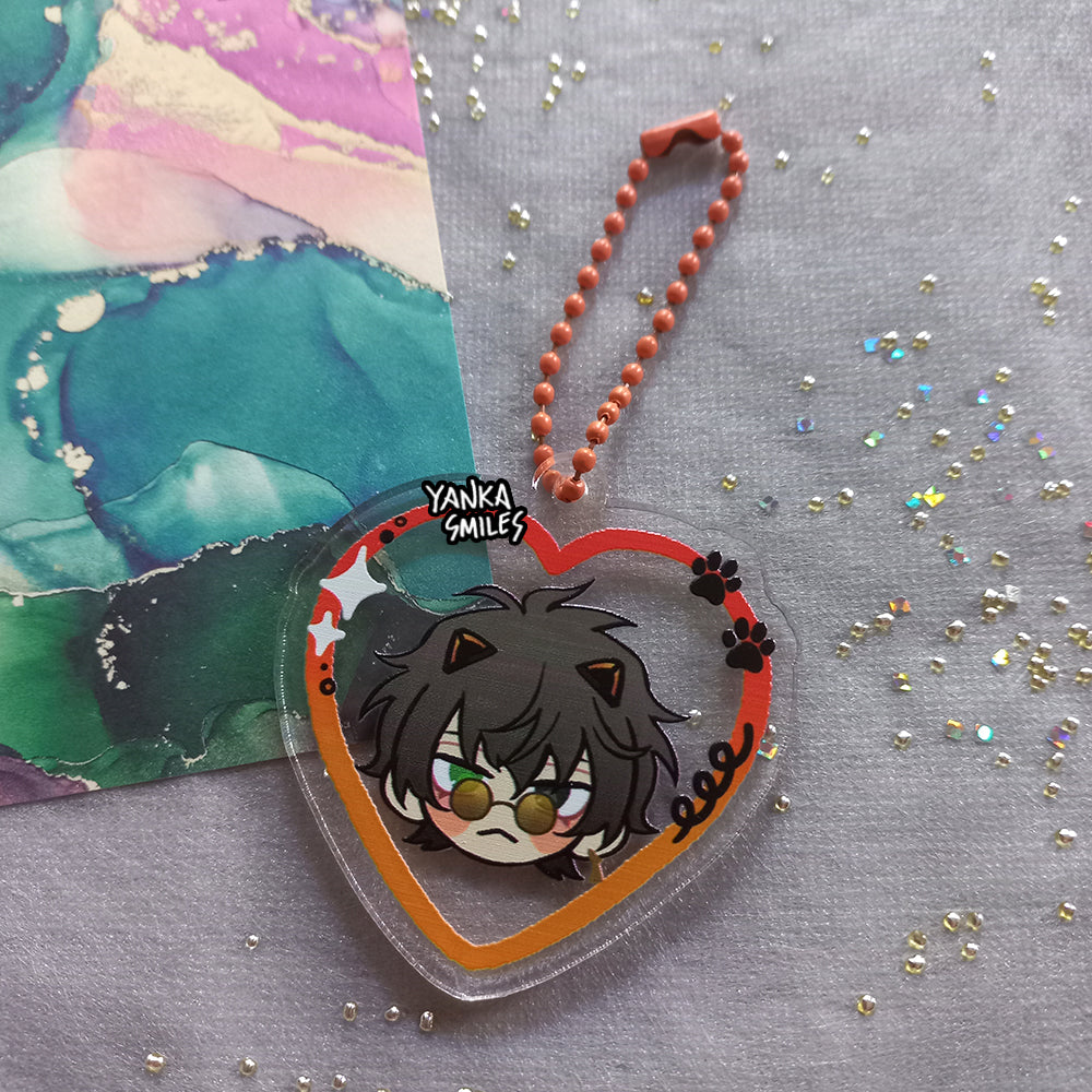 NOCTYX NIJISANJI Heart Acrylic Charm Keychains