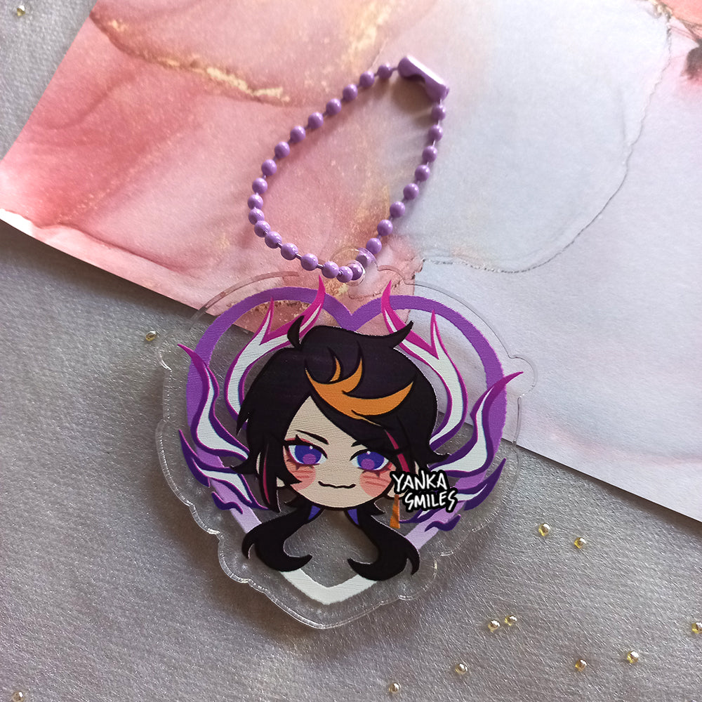 LUXIEM NIJISANJI Heart Acrylic Charm Keychains