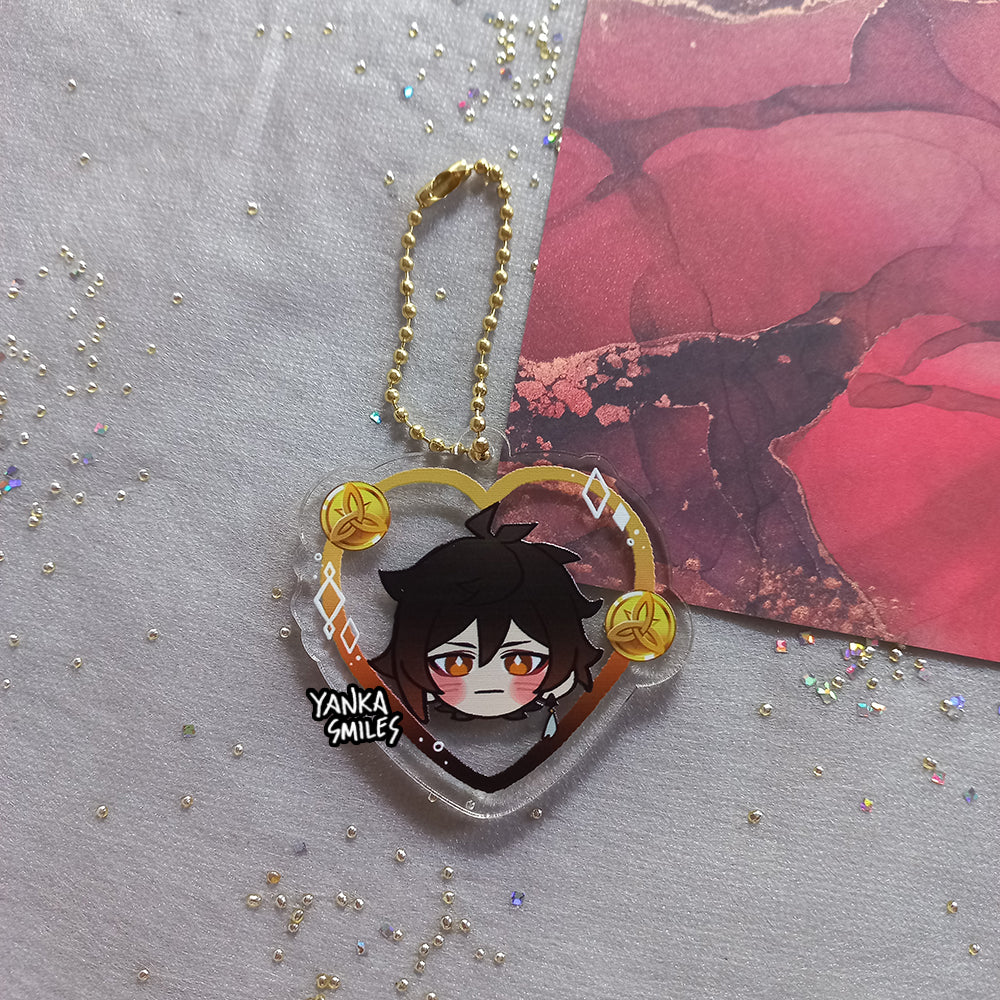 Genshin Impact Heart Acrylic Charm Keychains [vol 2: Liyue]