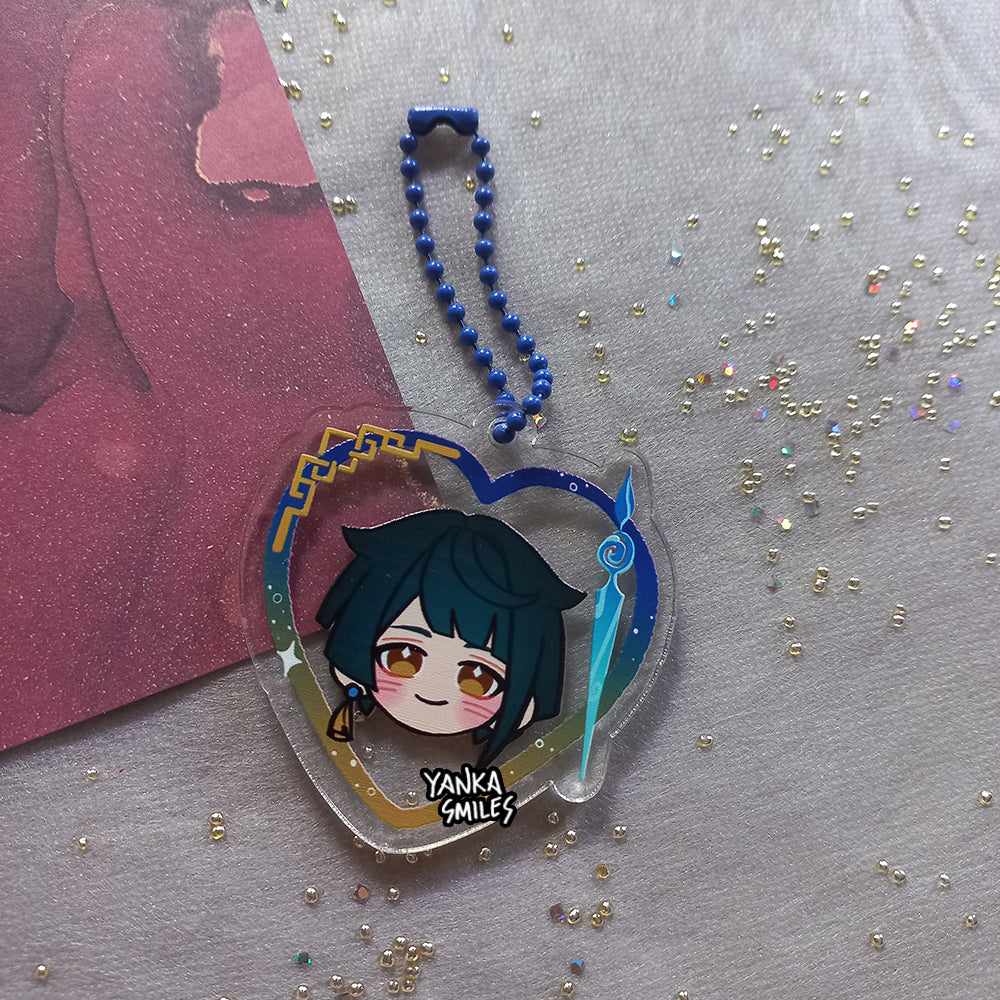 Genshin Impact Heart Acrylic Charm Keychains [vol 2: Liyue]