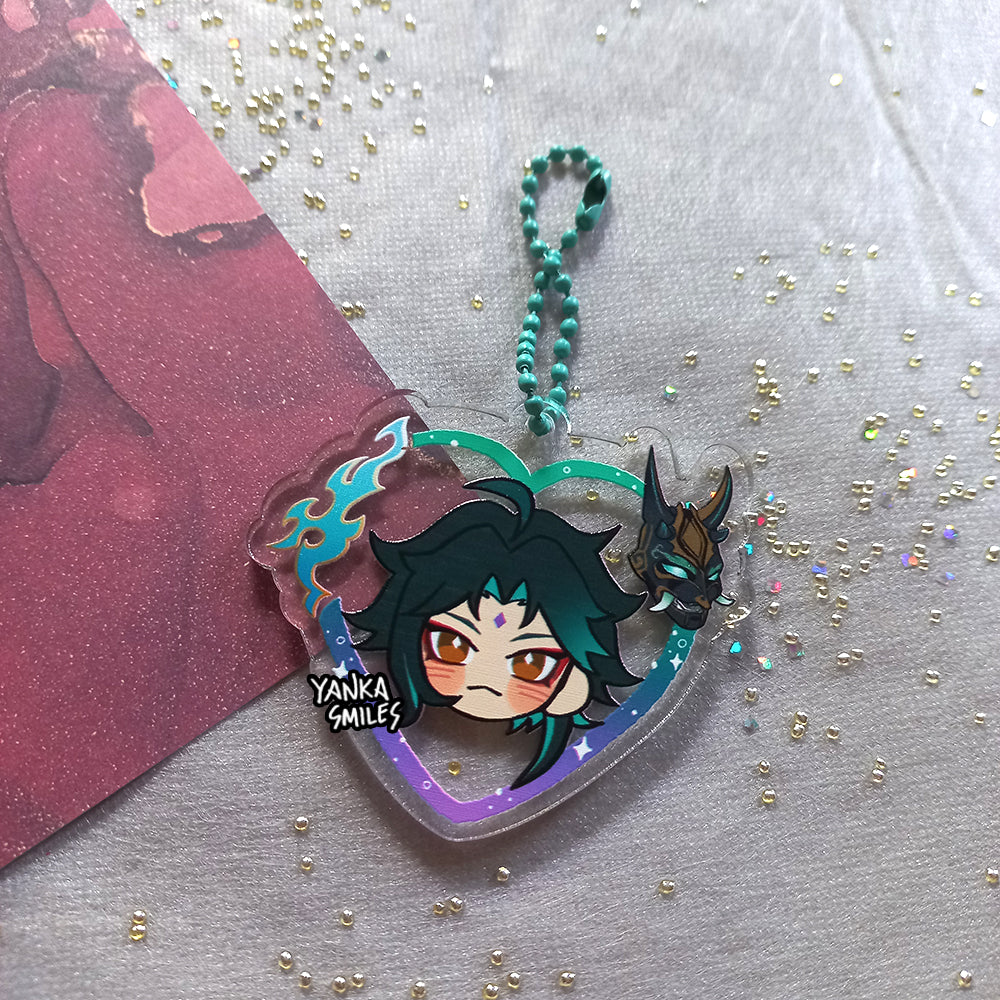 Genshin Impact Heart Acrylic Charm Keychains [vol 2: Liyue]