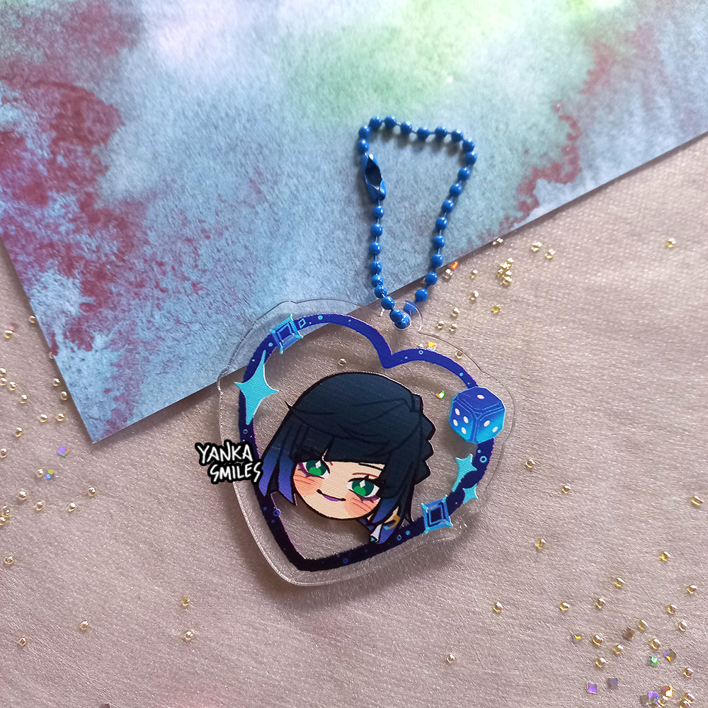 Genshin Impact Heart Acrylic Charm Keychains [vol 2: Liyue]