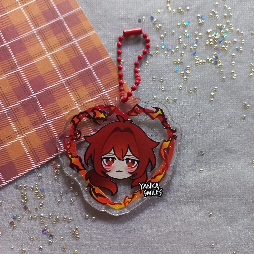 Genshin Impact Heart Acrylic Charm Keychains [vol 1: Mondstadt]