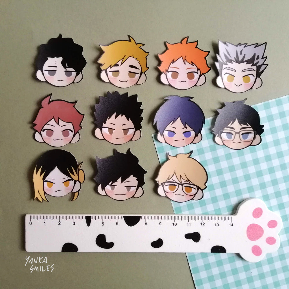 Haikyuu!! Timeskip Chibi Head Stickers